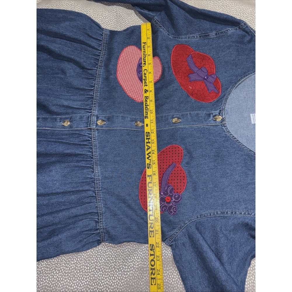 Vintage 90s Haiks Denim Maxi Button Dress Women's XL Cottagecore Teacher Casual - Picture 6 of 7